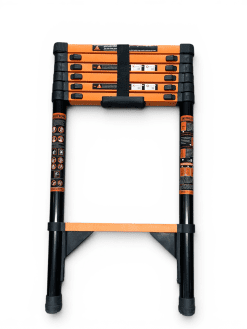 Scară telescopică din aluminiu, extensibilă până la 3.5 metri, potrivită în special pentru utilizări casnice și lucrări ușoare.