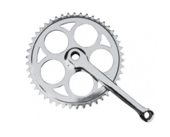 Angrenaj pedalier 1 foaie rotund 48T- brat 170mm culoare argintiu