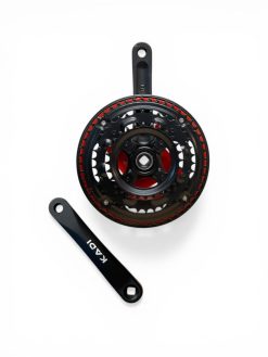 Angrenaj bicicletă triplu color nigru si rosu Kadisport  28T / 38T / 48T – versatilitate maximă