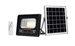 Proiector solar puternic JORTAN de 50W, 70 LED SMD, panou solar si telecomanda