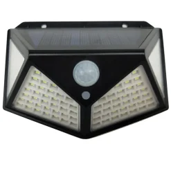 Set de 5 bucati de Lampa solara cu LED , 4 W, 280 lm, lumina rece, cu senzor de miscare, 3 moduri de iluminare, negru, exterior, modern